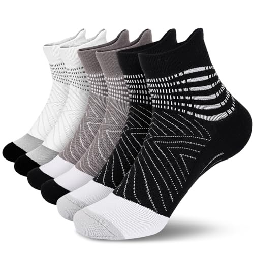 Compression Ankle Support Socks Women – Large Black+white+grey(3 Packs)