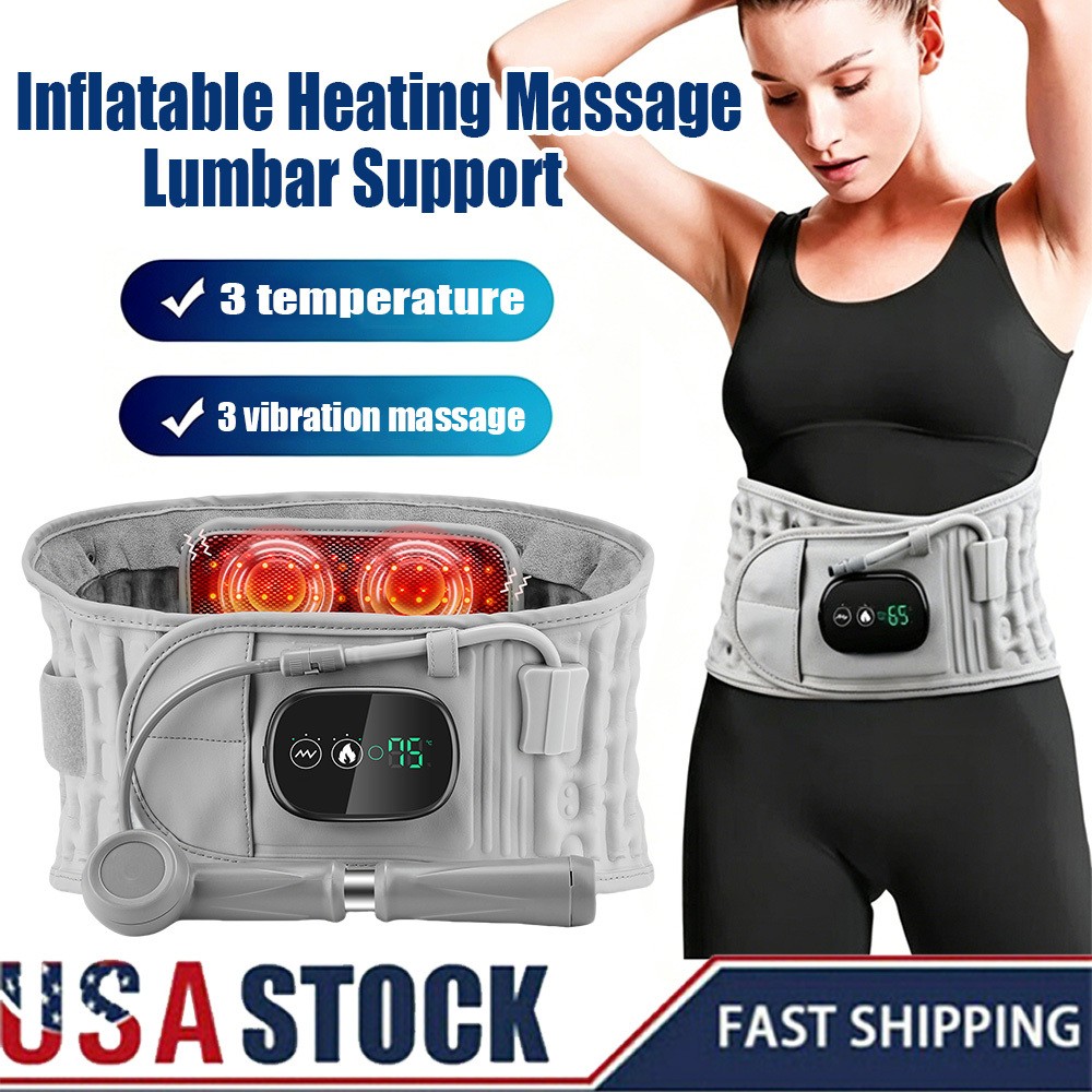 Smart Red Light Heating Massage Support Belt Inflatable Lumbar Therapy Device