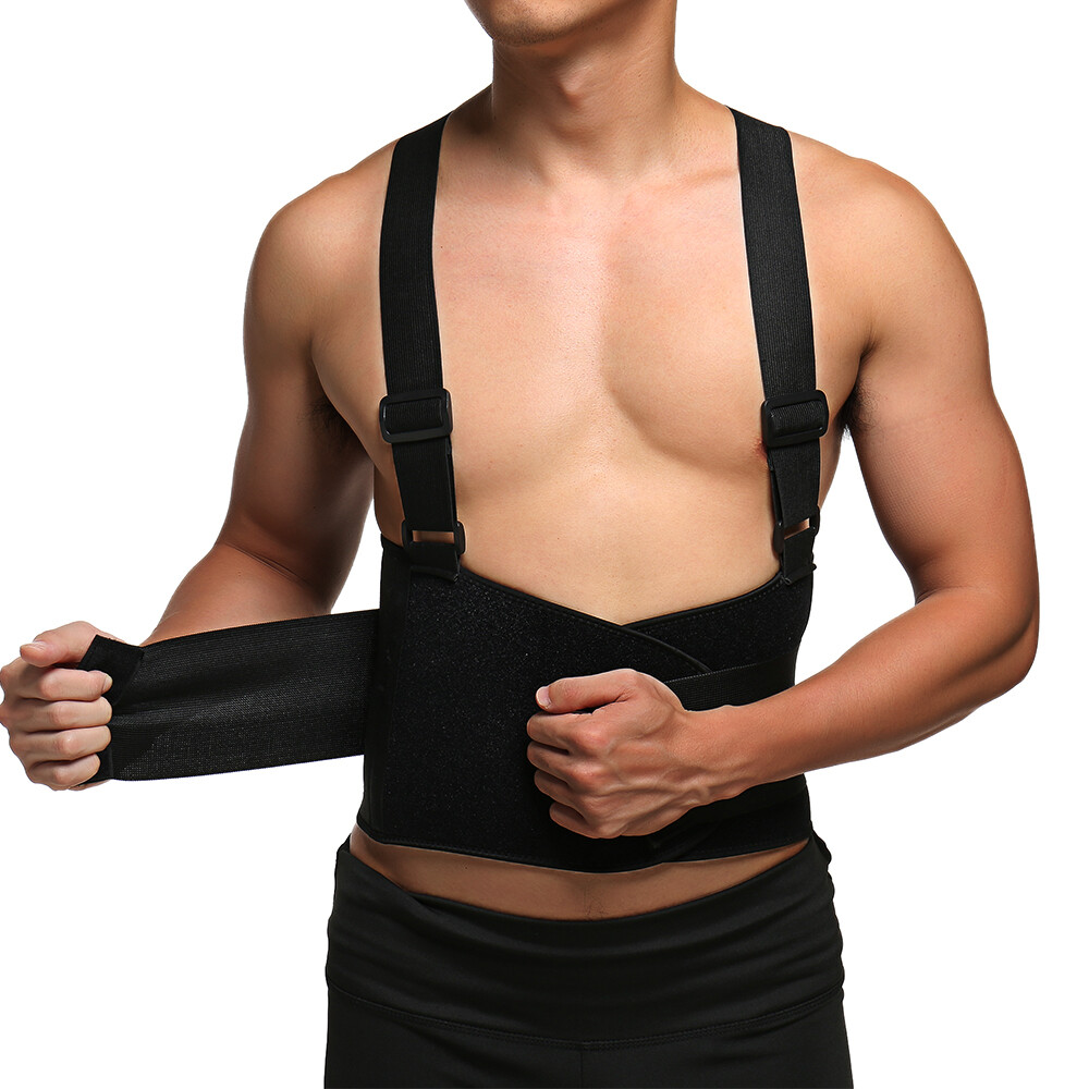 Back Waist Support Heavy Duty Lift Lumbar Lower Belt Brace Suspenders