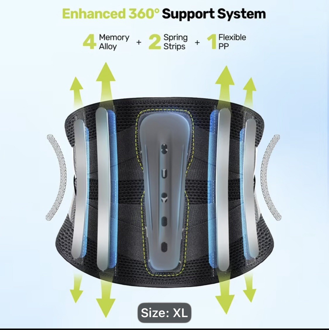 Back Braces, Lumbar Support for Men & Women, Breathable Soft Mesh Fabric