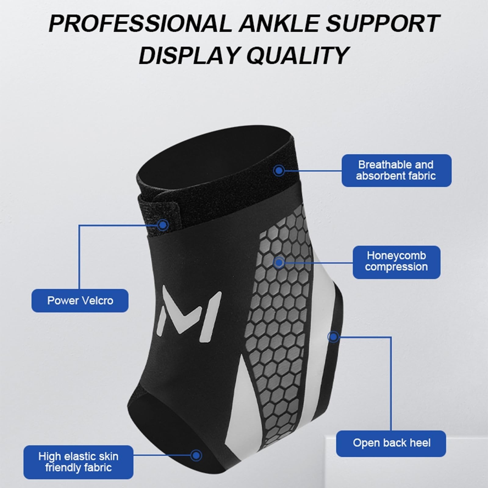 2 Pack Ankle Brace Compression Support Adjustable Lace Up Sports Stabilizer, New