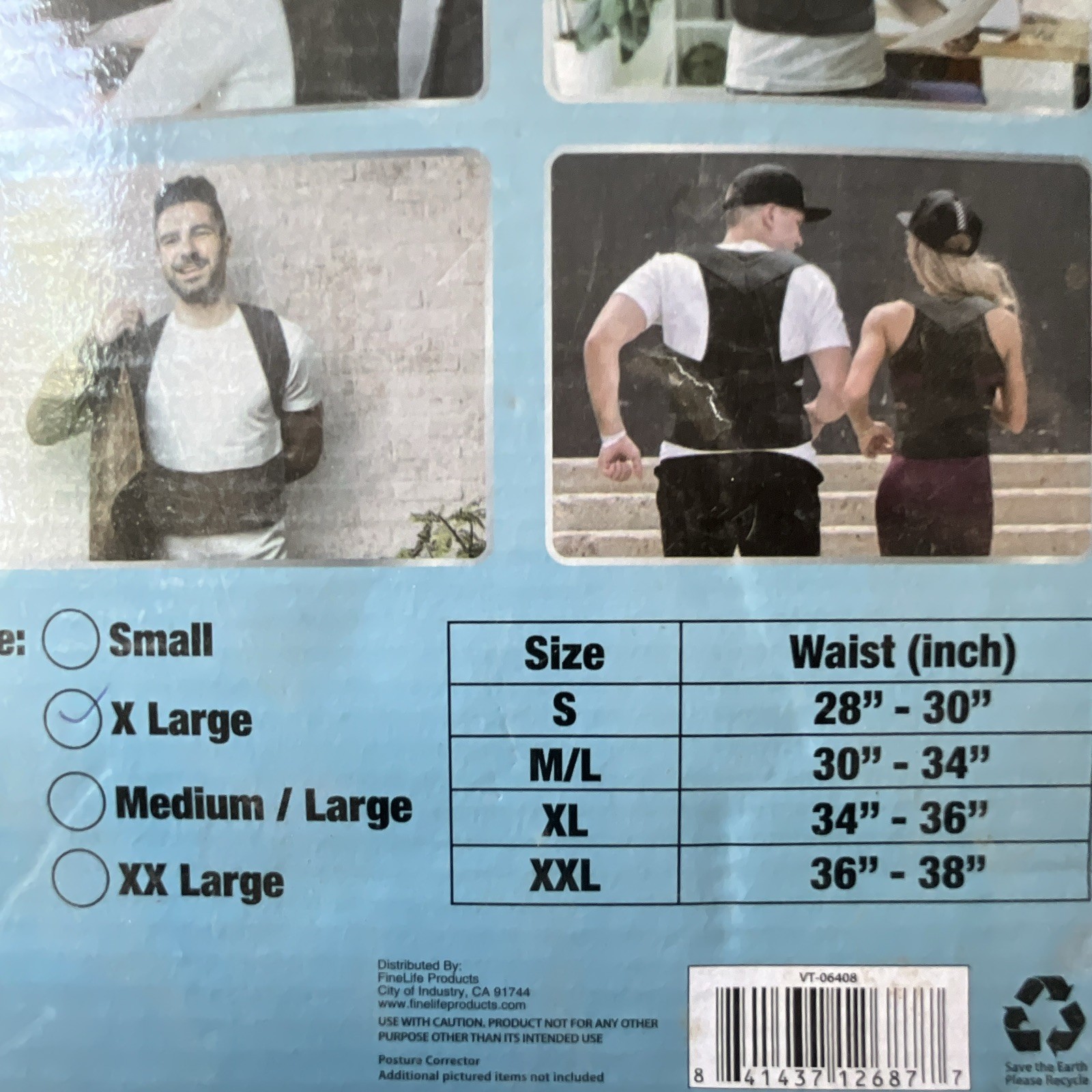 Total Vision Adjustable Posture Corrector Back & Shoulder Support XL Black