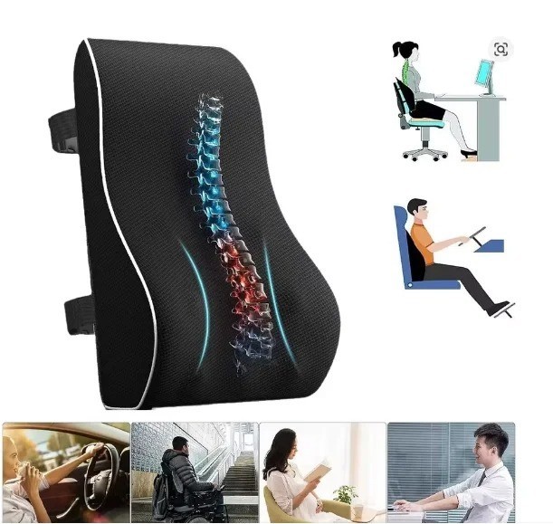 Memory Foam Lumbar Support Cushion for Home Office Car Seat Back Chair Pillow US