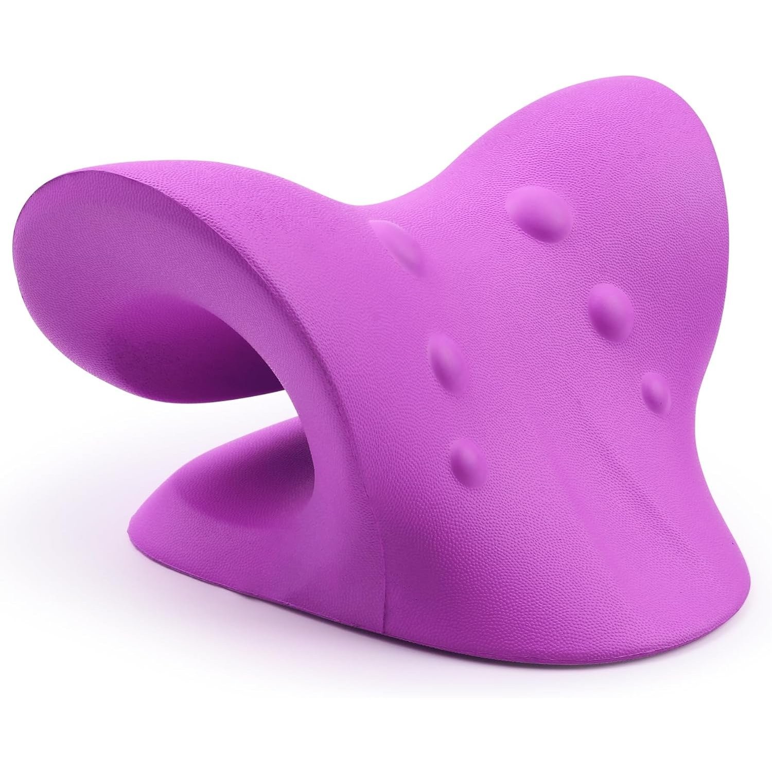 Cervical Traction Device Neck Stretcher Purple Chiropractic Pillow for Recovery