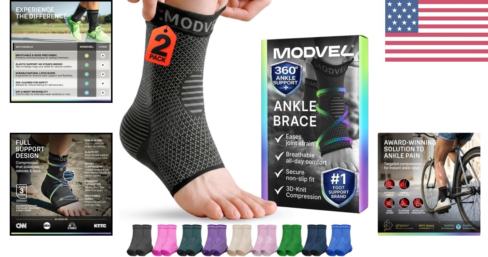 Versatile Compression Ankle Sleeves – Stylish Support for Tendonitis & Swelling