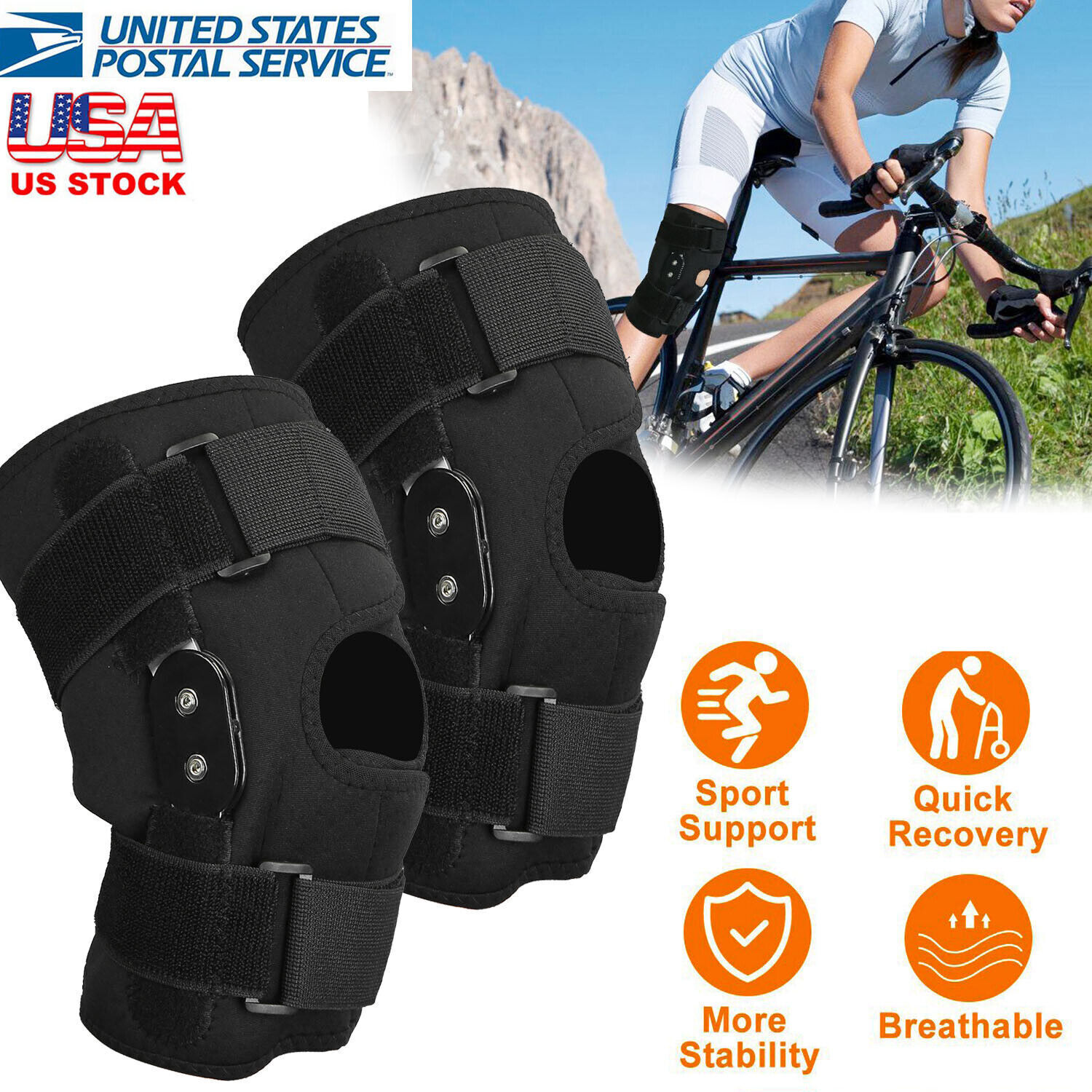 Sports Knee Brace Adjustable Knee Support Booster Compression Leg Wrap Kneecap