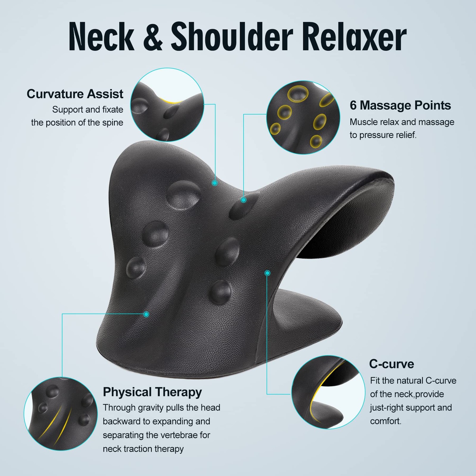 ComfortLife Neck Stretcher for Pain Relief, Neck and Shoulder Relaxer Cervica…