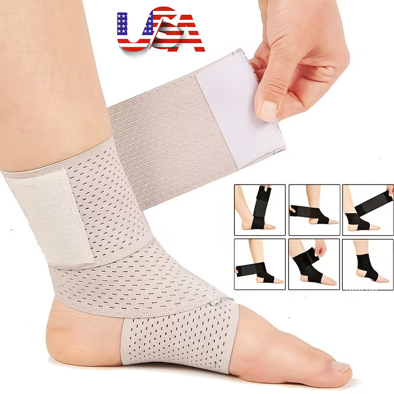 Ankle Support Brace Compression Sleeve Plantar Fasciitis Pain Relief Foot Wrap