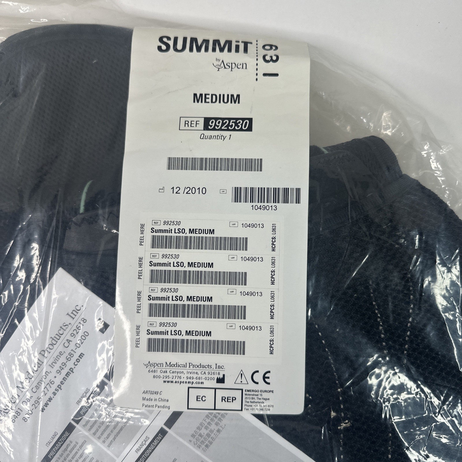 Aspen Summit 631 Back Brace Size Medium New In Package