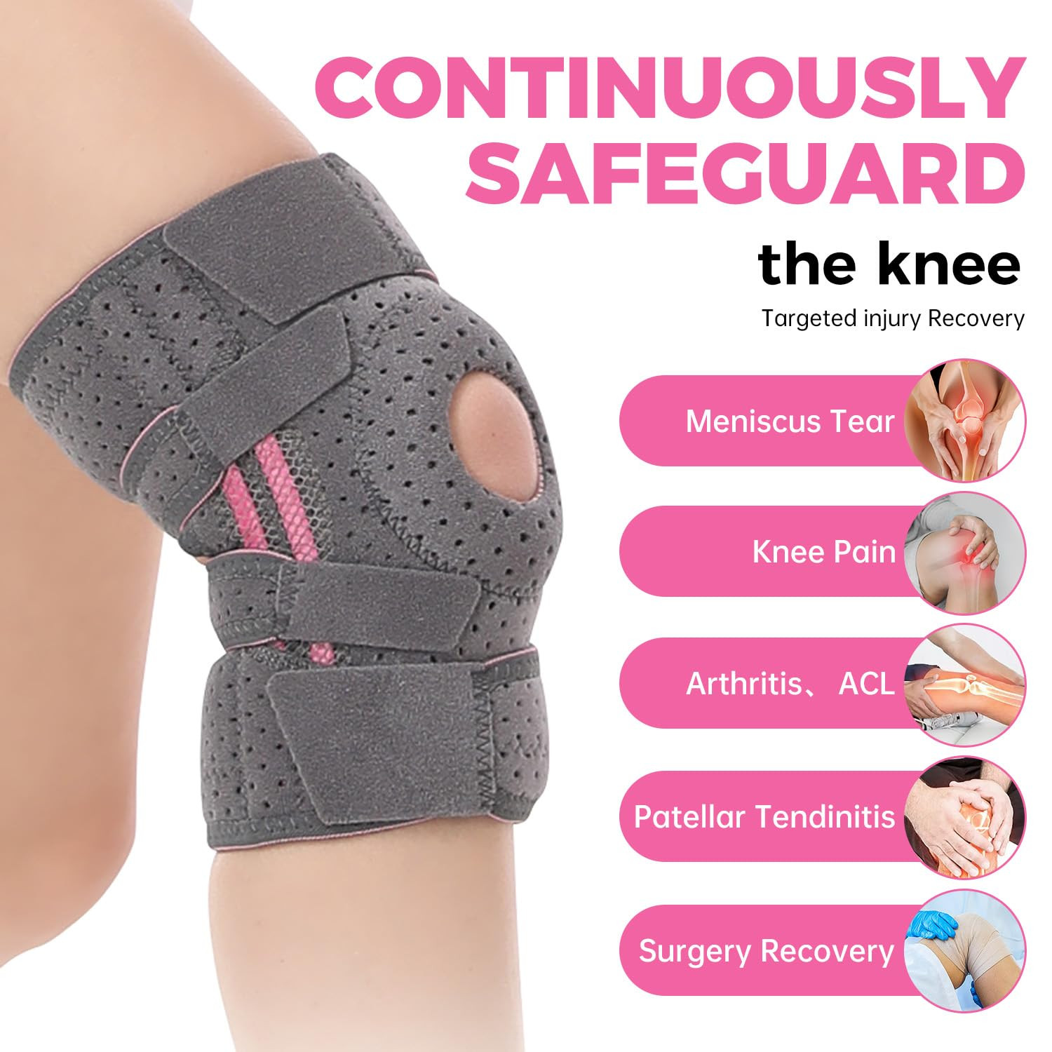 Knee Brace for Meniscus Tear, Arthritis, ACL & Knee Pain, Adjustable Support …
