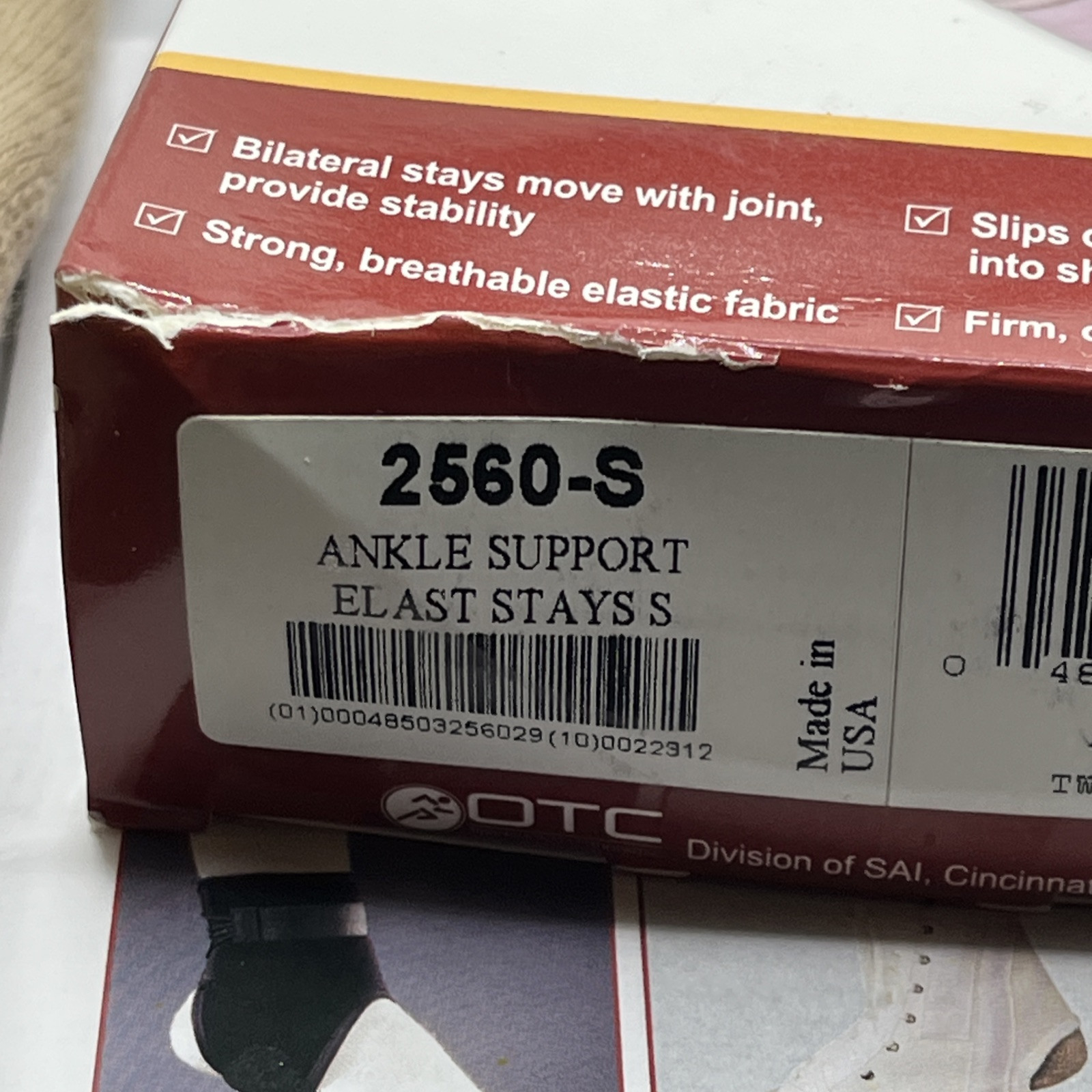 OTC Ankle Support w Spiral Stays Size Small – New Opened Box/Has Box Damage