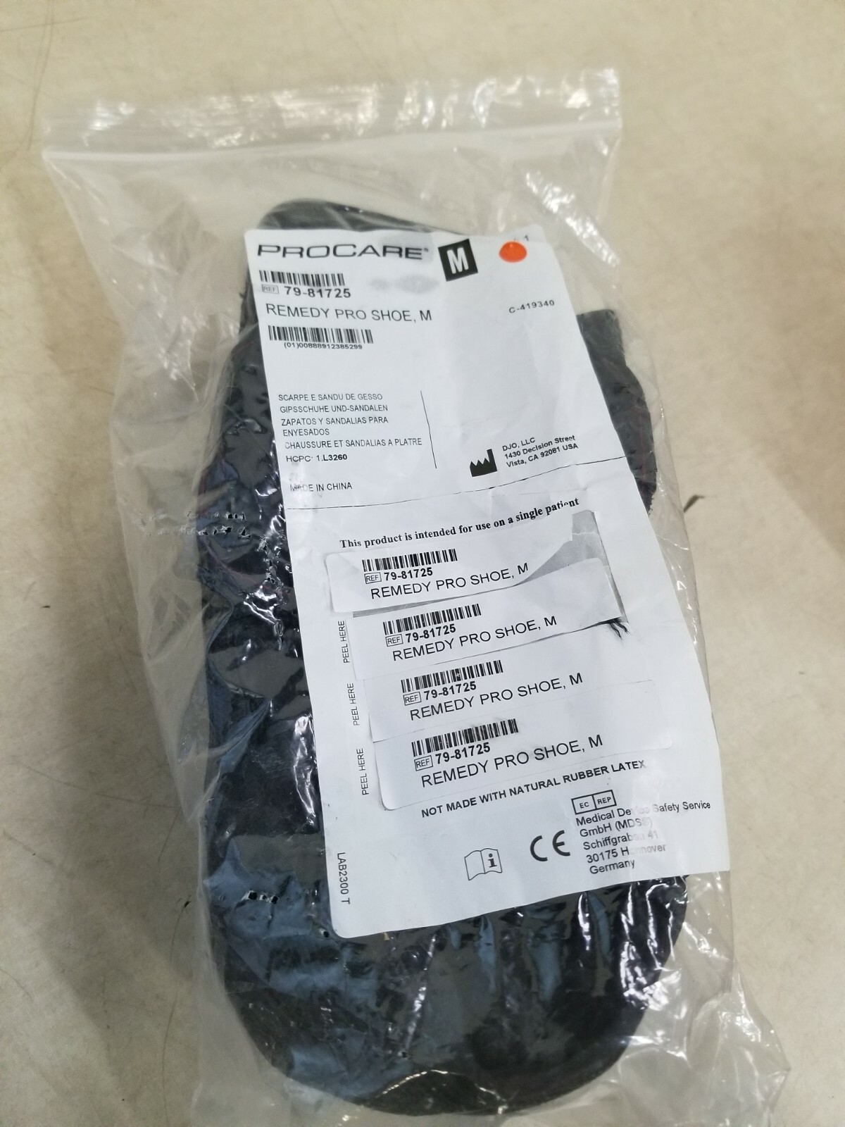 DJO Procare Remedy Pro Off Loading Shoe, Medium, Black 79-81725