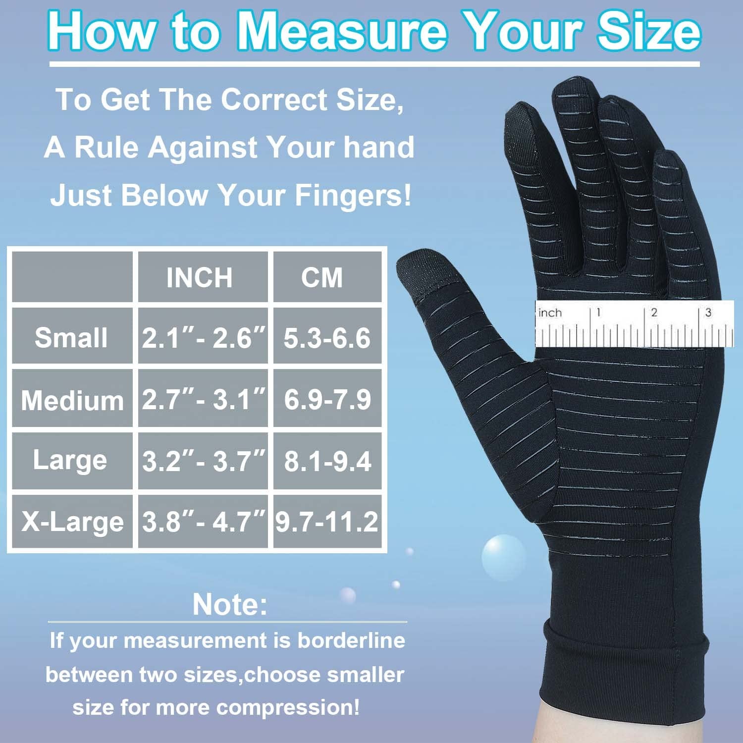 Copper Compression Gloves Full Finger Breathable Gloves for Carpal Tunnel