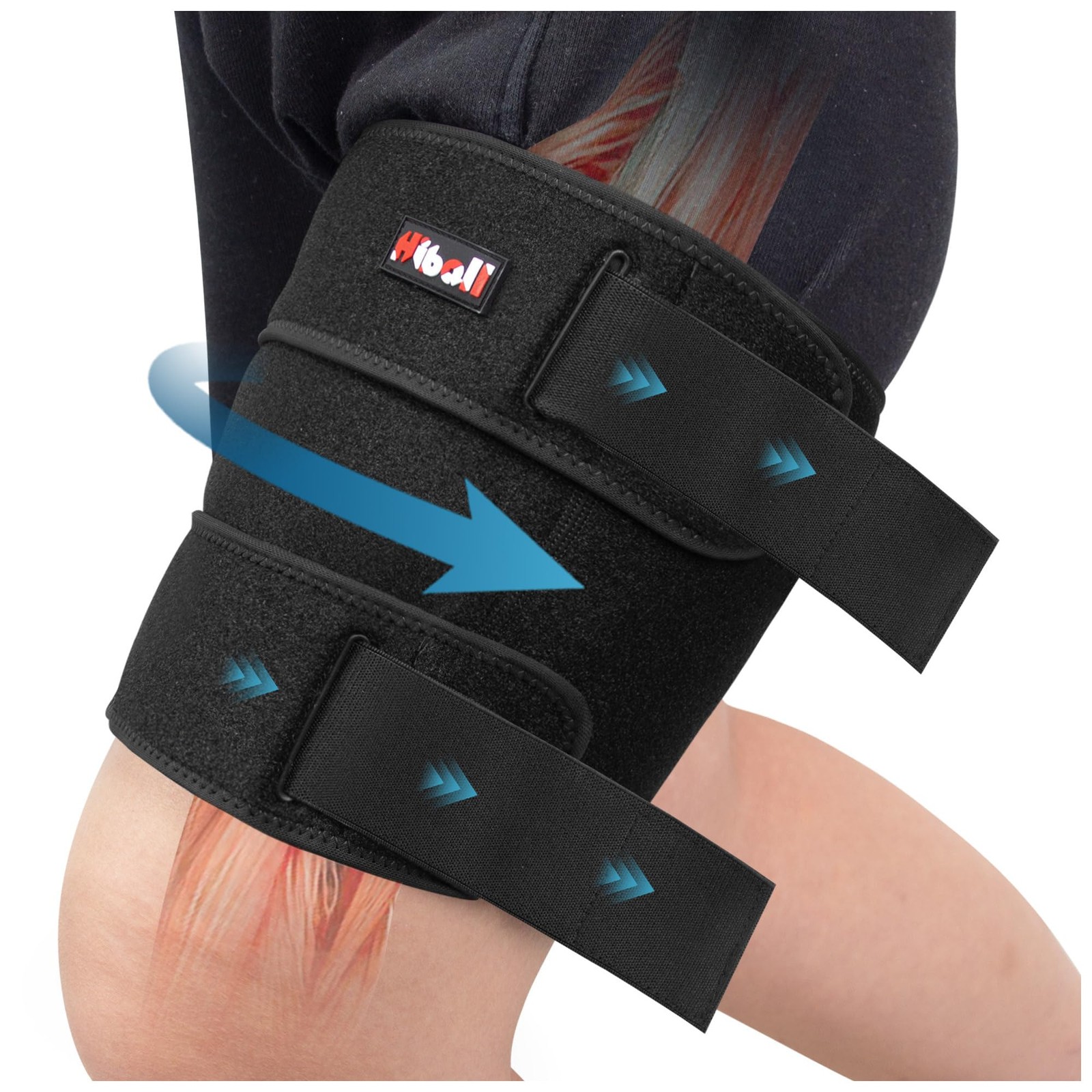 Adjustable Thigh Brace Hamstring Compression Wrap Quad Upper Leg Support Men