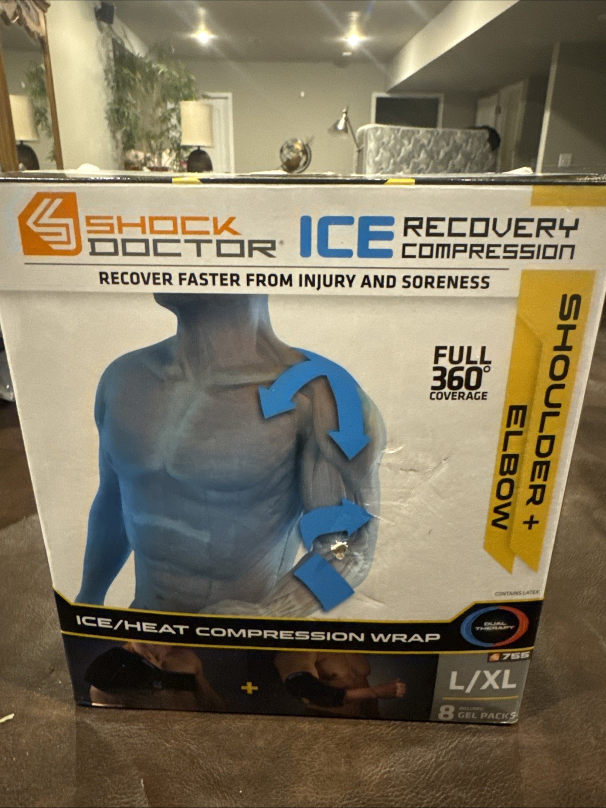 Shock Doctor Ice Recovery Shoulder Elbow Compression Wrap L/XL Open Box