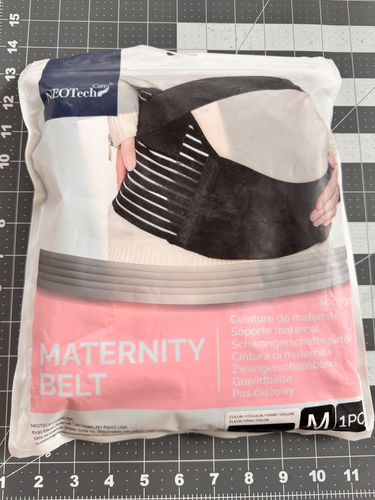 Neo Tech Care MATERNITY BELT / NTC T007 Black Adjustable Straps Open Bag