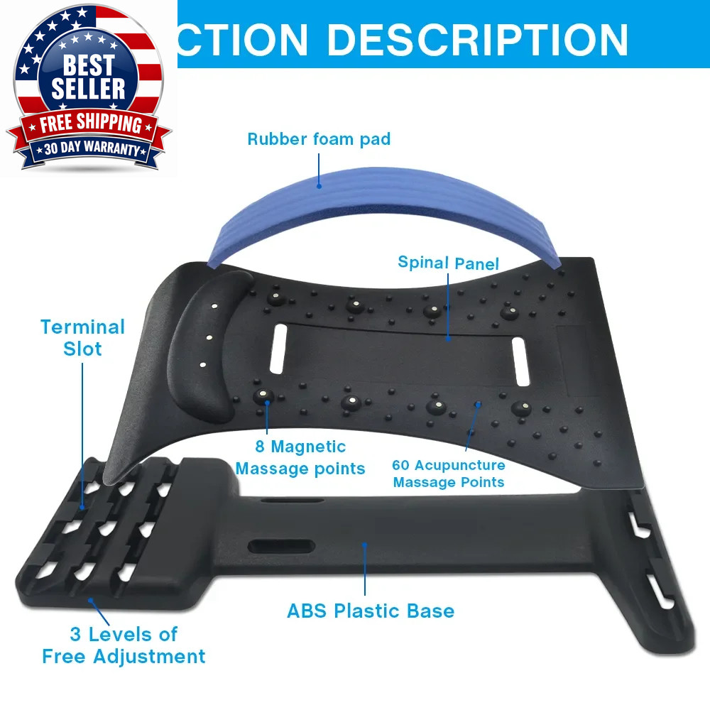 Back Stretcher Multi-Level Adjustable Back Cracker Board Lower Upper Lumbar Spin