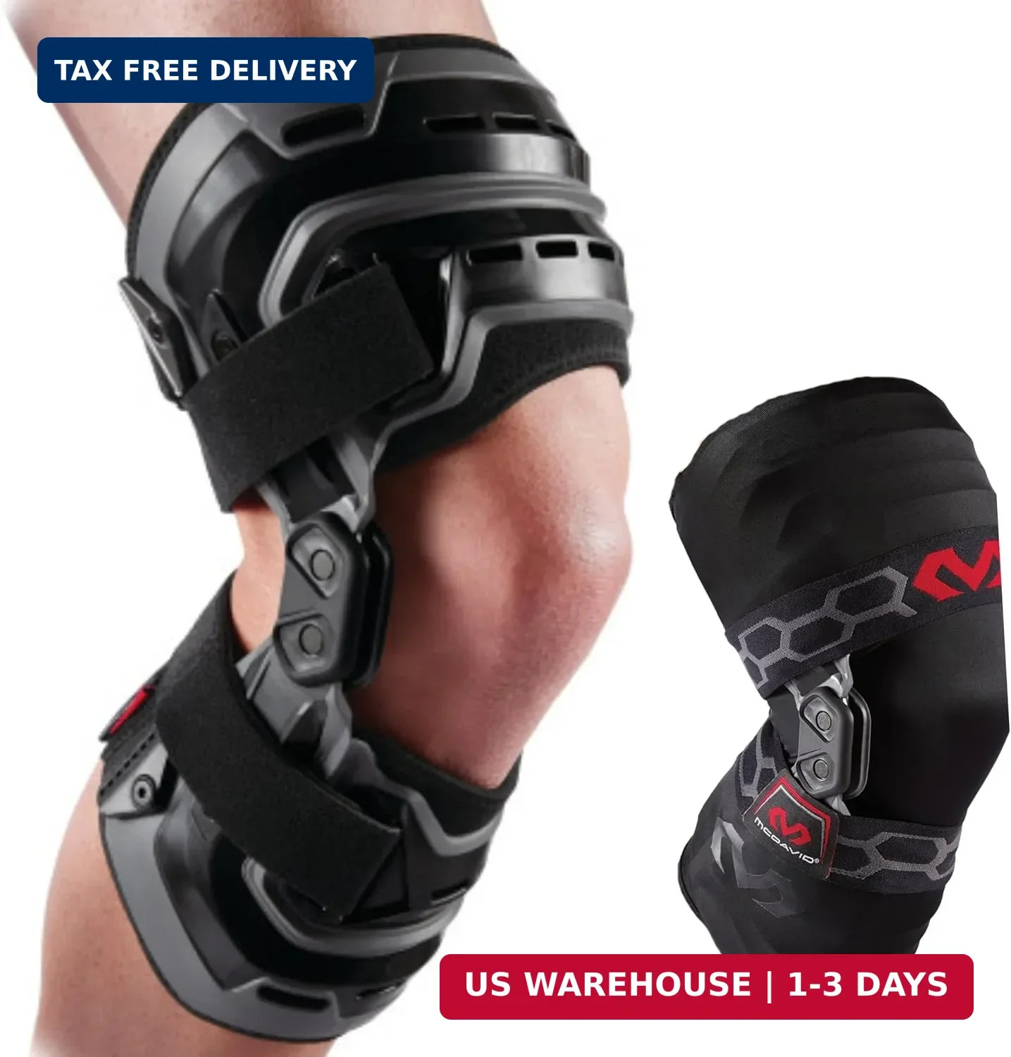 McDavid Knee Brace, Heavy Duty Hinged Knee Braces for Knee Pain, Instabilities,