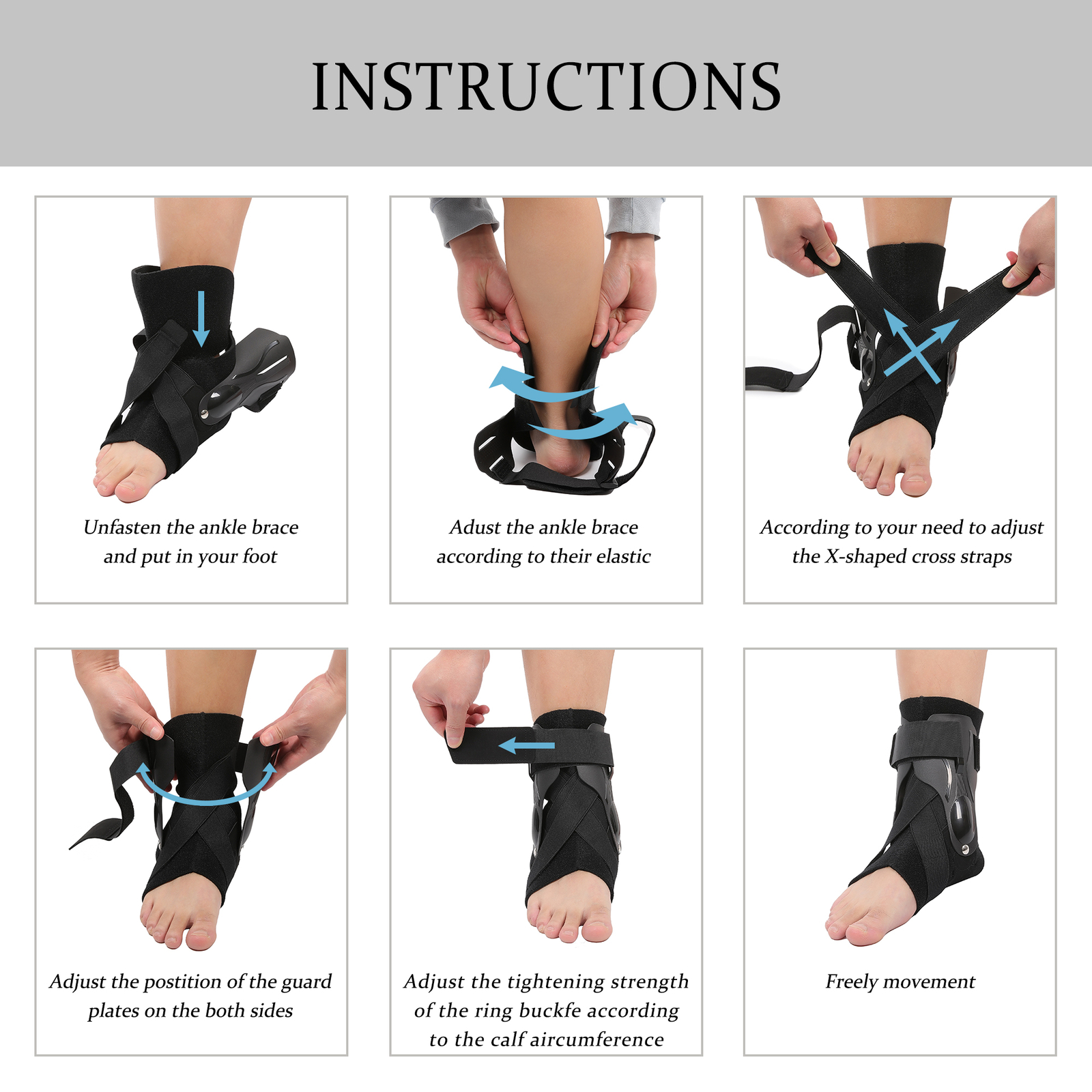 Ankle Brace with Protective Guards Ankle Support Ankle Sprains for Men Women