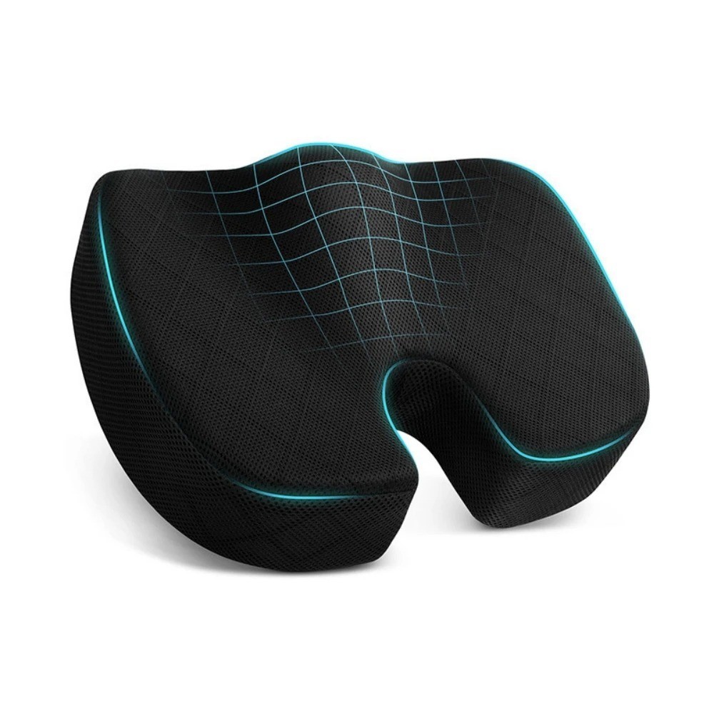 Memory Foam Seat Cushion Back, Tailbone & Hip Pain Relief for Office Chair / Car