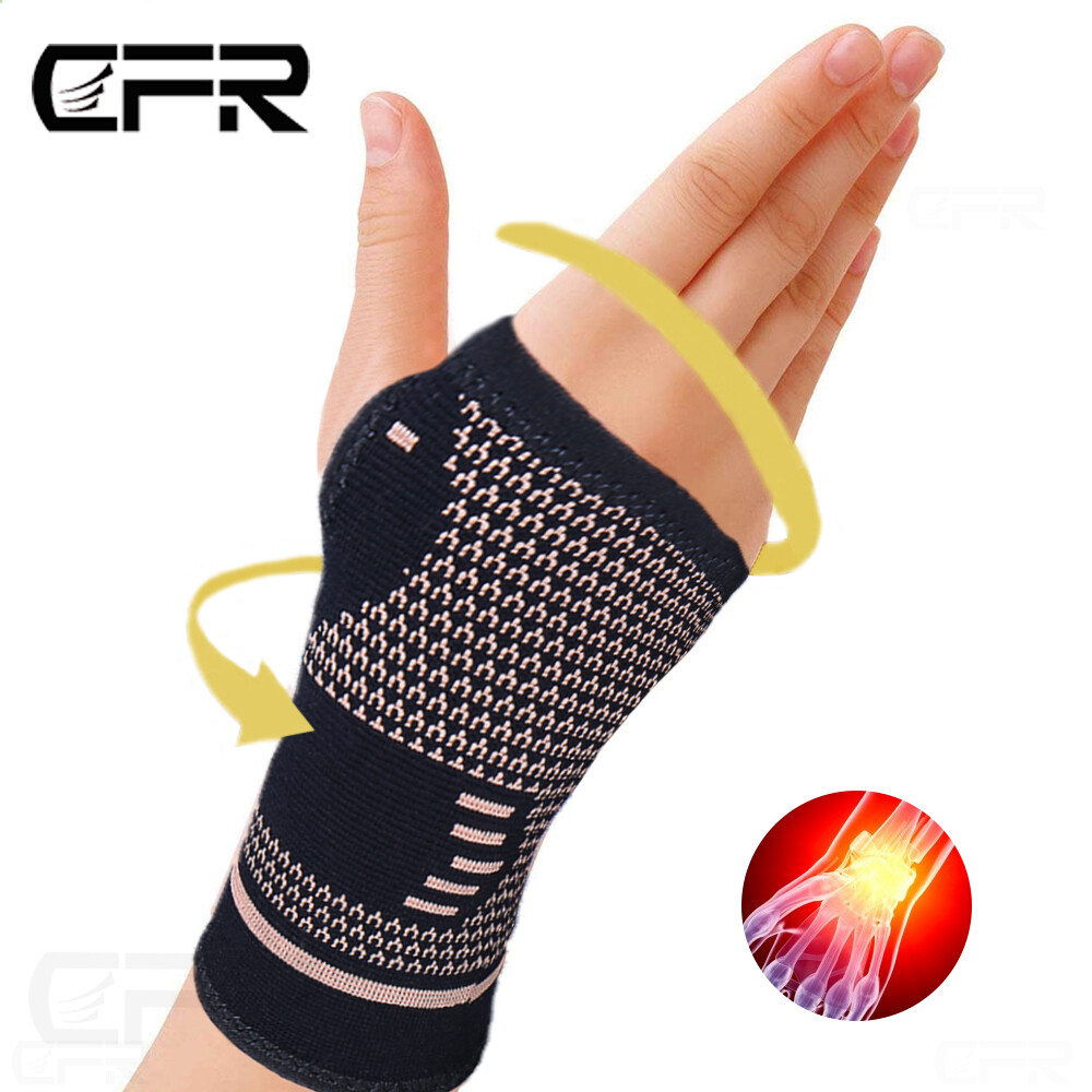 Copper Wrist Brace Support Compression Sleeve Arthritis Gym Carpal Tunnel Hand