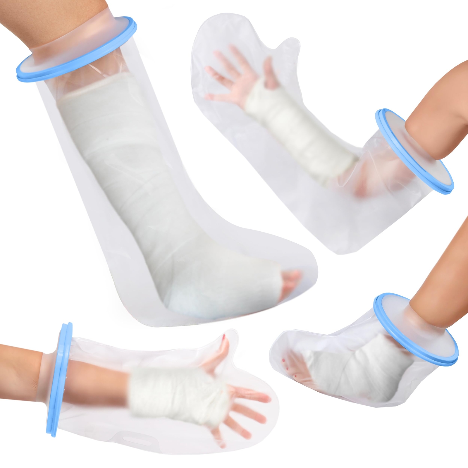 Universal Fit Cast Cover Kit for Shower Full Leg Arm Waterproof Reusable 4 Pack
