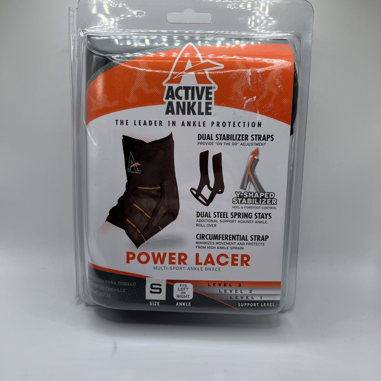 Active Ankle Brace Power Lacer Multi Sport Small Right Or Left Foot