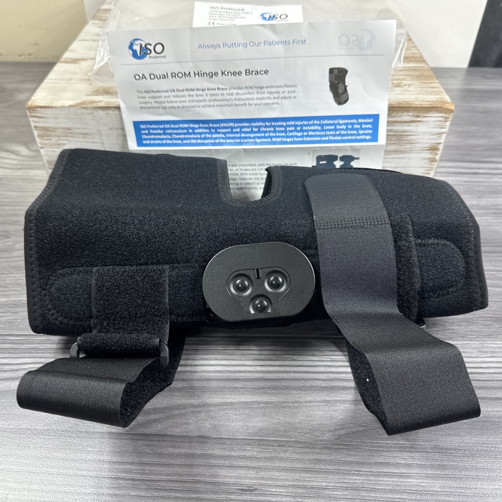 ISO Preferred OA Dual ROM Hinge Knee Brace Universal Size R or L – ISO-KN209