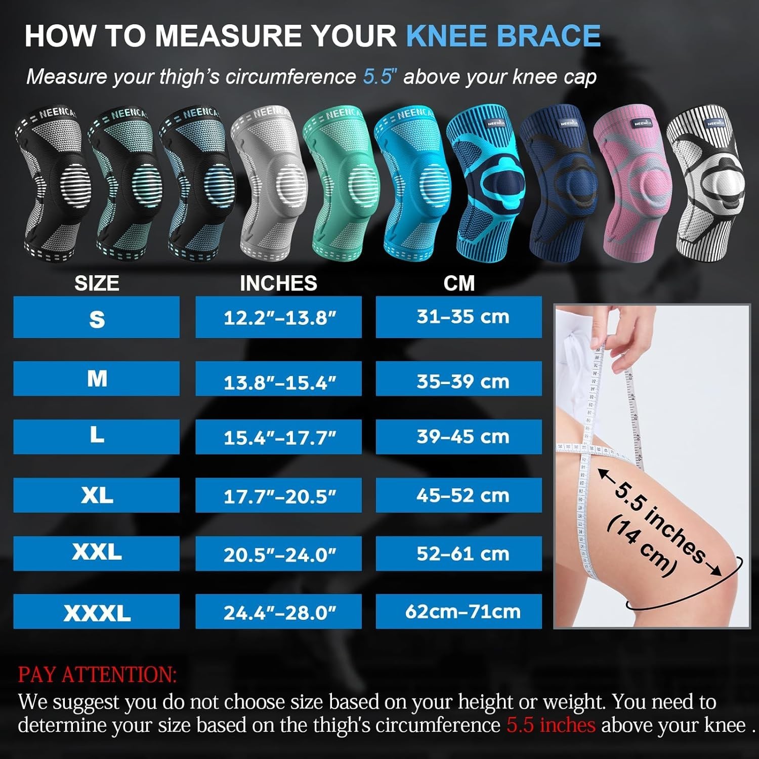 Knee Braces for Knee Pain Relief, Compression Knee Sleeves with Patella Gel P…