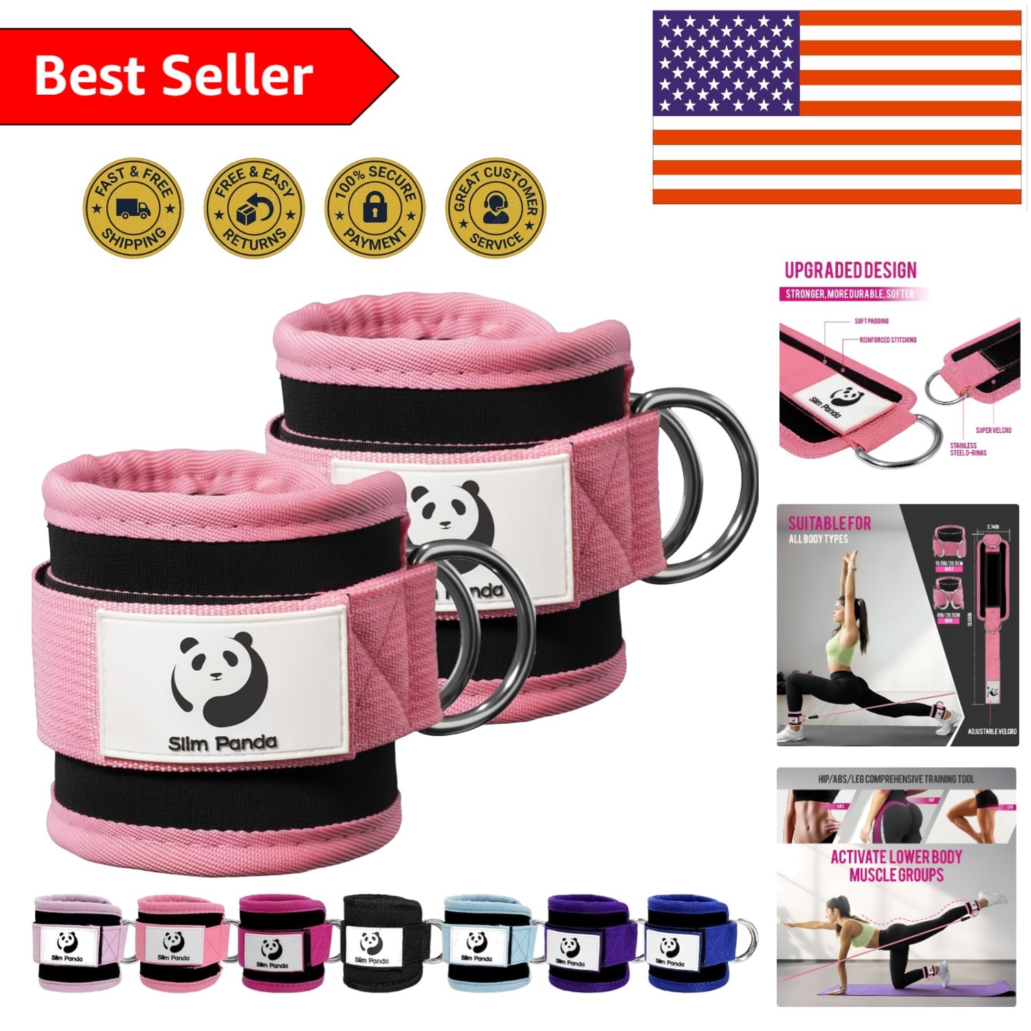 Adjustable Ankle Straps for Cable Machines – Ultimate Workout Comfort
