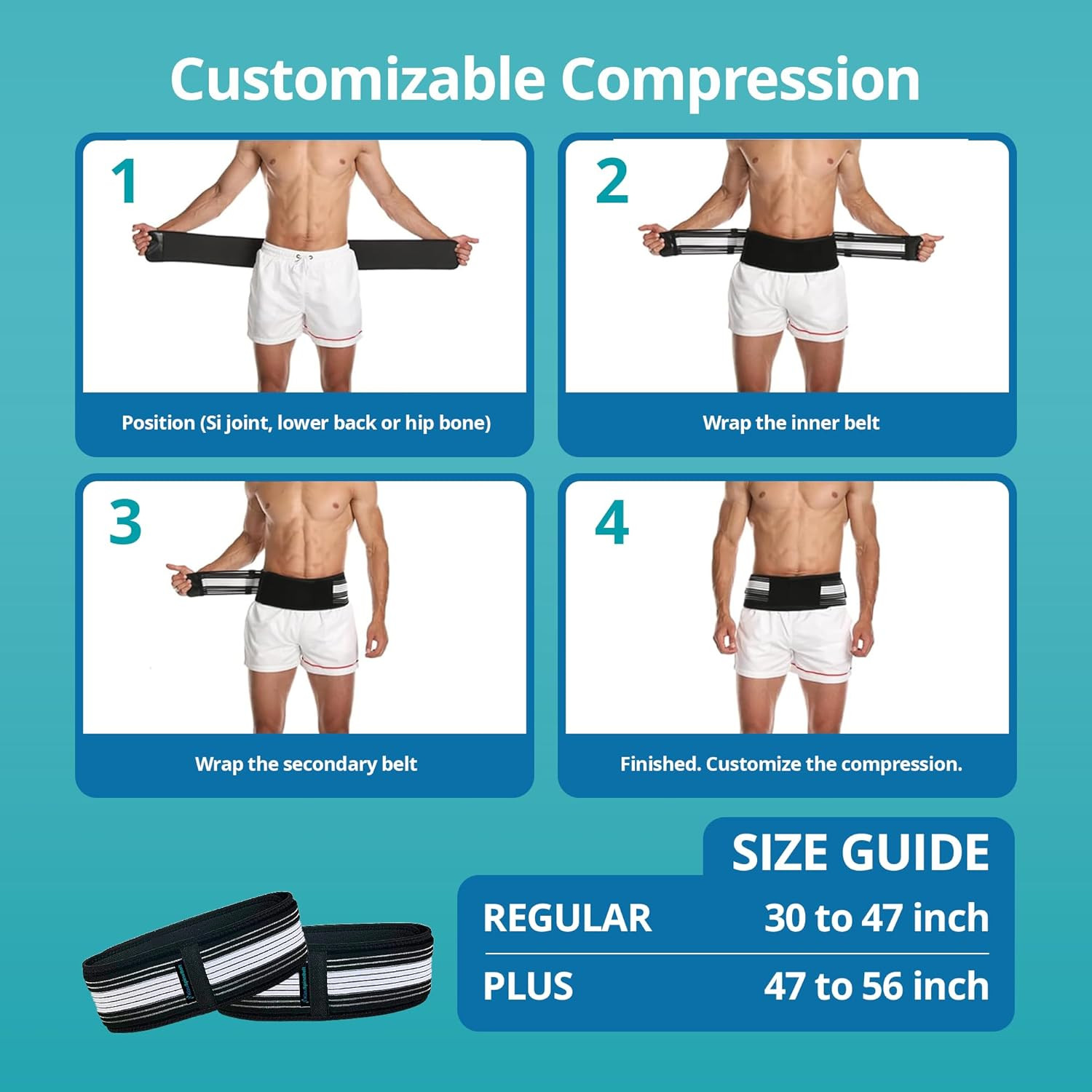 Kizu Relief Belt Sciatica Pain Relief Devices Lower Back Brace, and SI Joint Sup