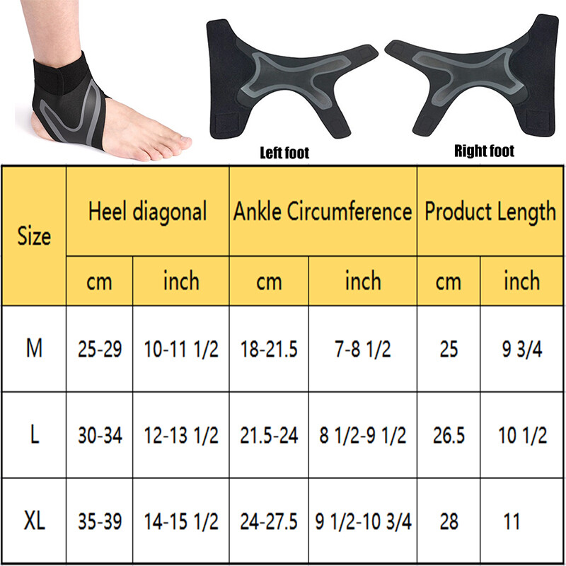 Ankle Support Brace Compression Wrap Plantar Fasciitis Foot Pain Relief Sports