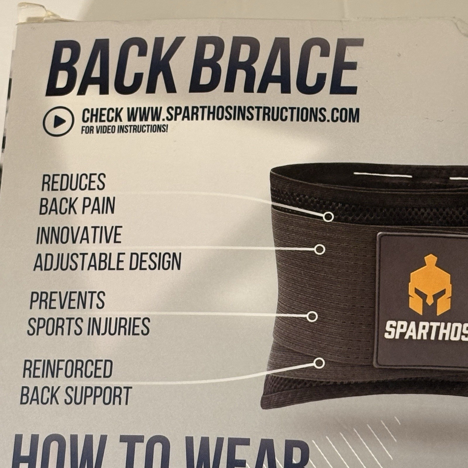 Sparthos Back Brace Size XS Lower Back Support