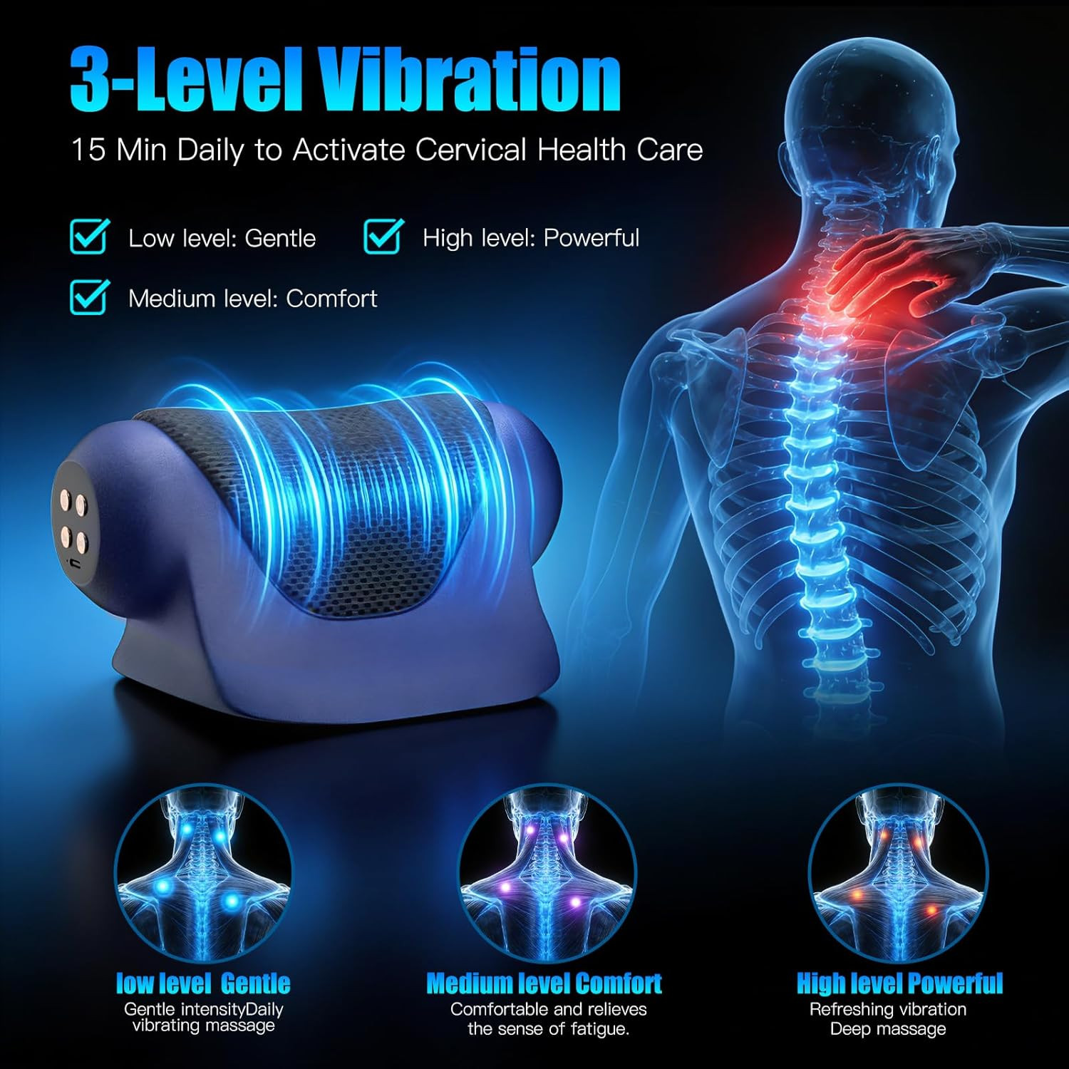2026 Heated Neck Stretcher for Neck Pain Relief, Cervical Traction Device with 3