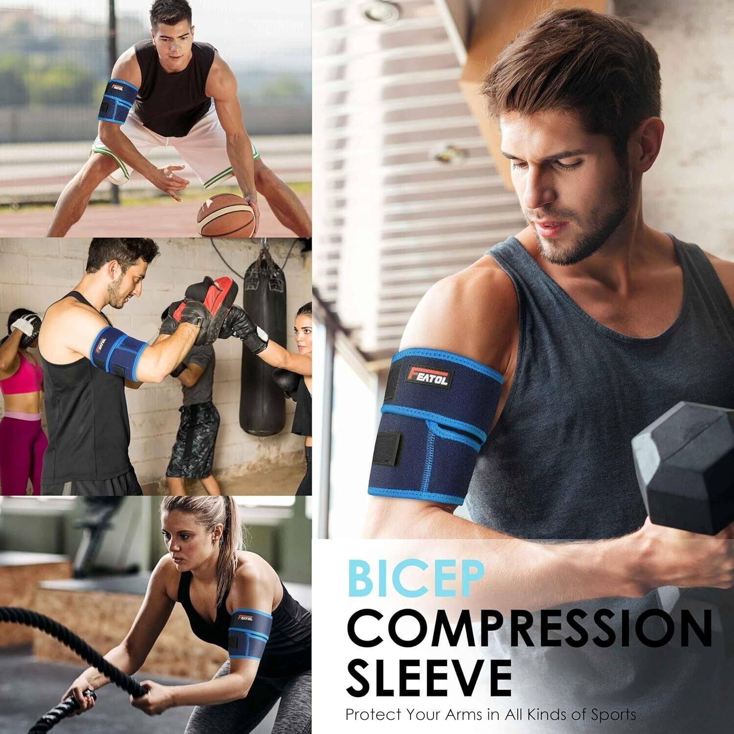 Bicep Tendonitis Brace Compression Sleeve Support, Upper Arm Brace Bicep OTH122