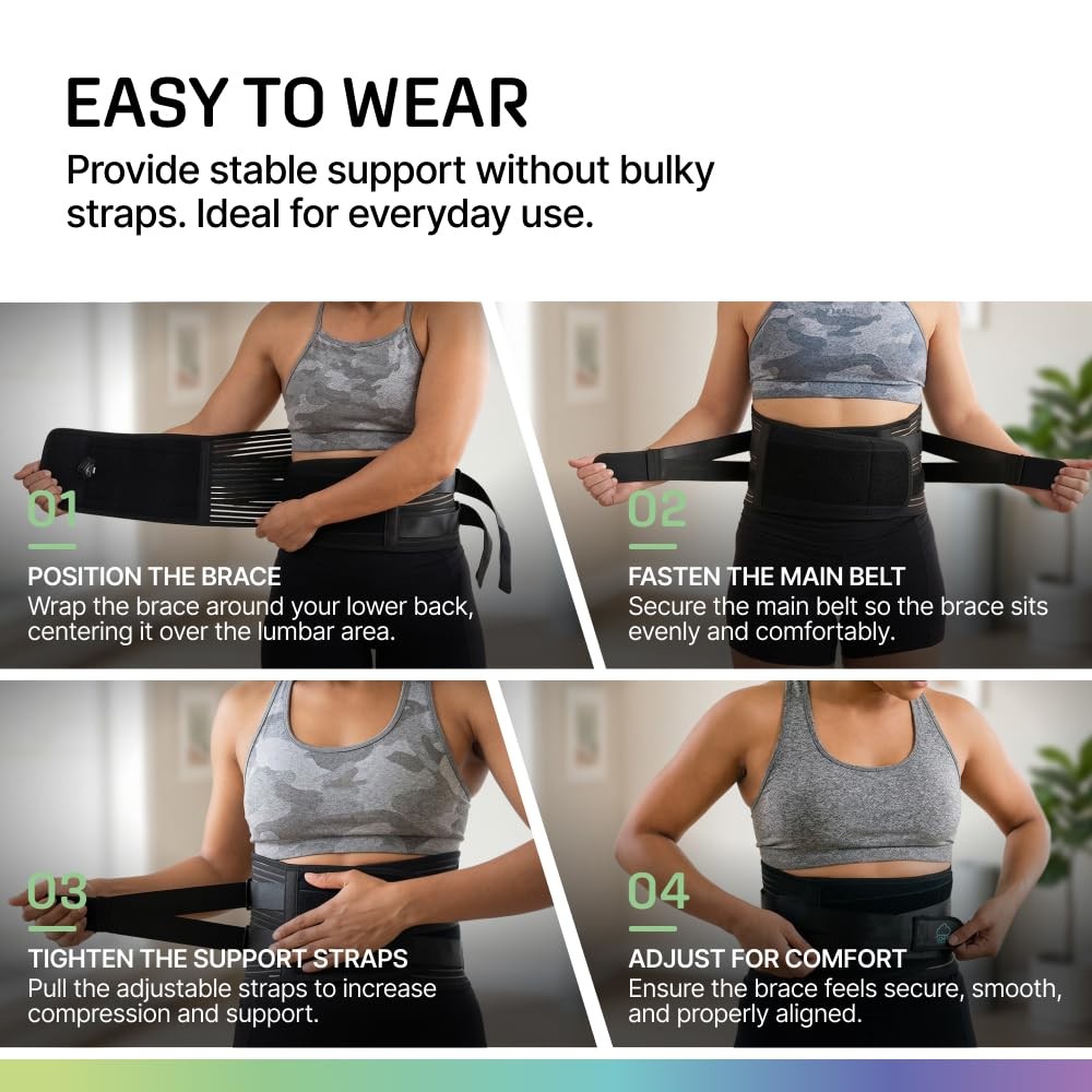Lumbar Support Belt Back Brace Lower Back Pain Posture Breathable Size M