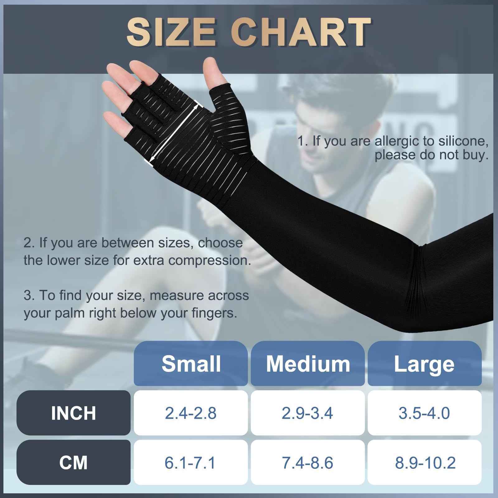 Zuscot Long Copper Compression Arthritis Gloves for Women & Men, Medical Arm …