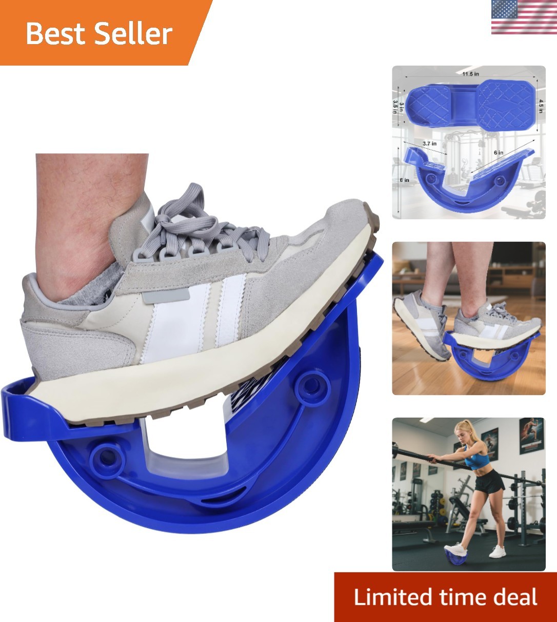 Ergonomic Calf Stretcher Foot Rocker for Plantar Fasciitis Relief – 300 LB Su…