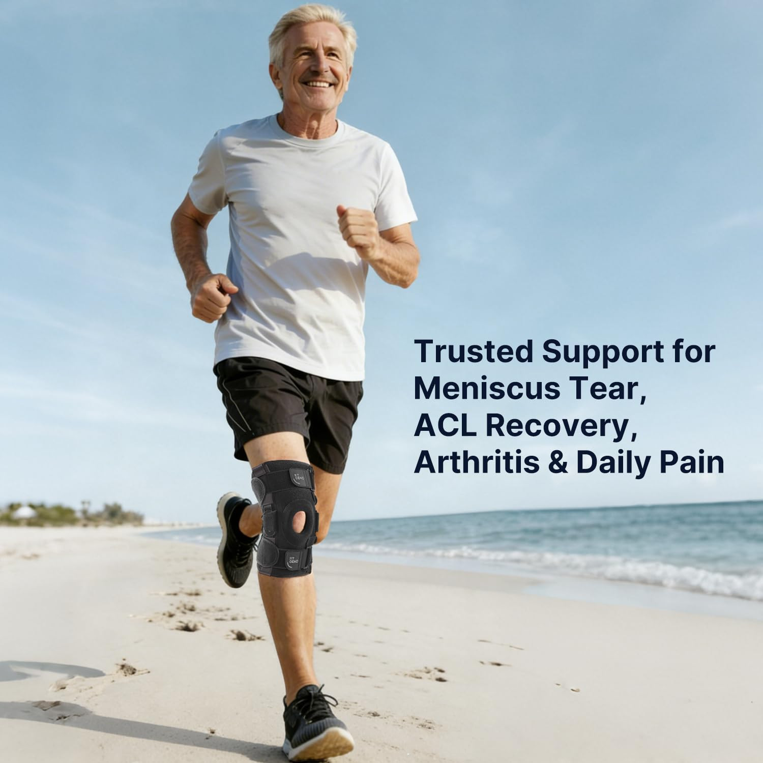 Hinged Knee Brace for Meniscus Tear: Adjustable Knee Support for Knee Pain W/Sid