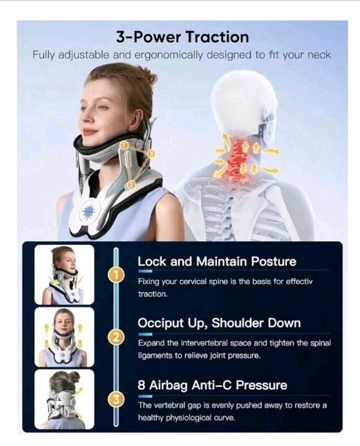 Cervical Neck Traction Device: Neck Stretcher for Cervical Pain Relief, Electric