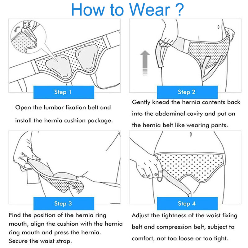 Adult Inguinal Hernia Support Belt Double Groin Truss Brace Pain Relief & Pads