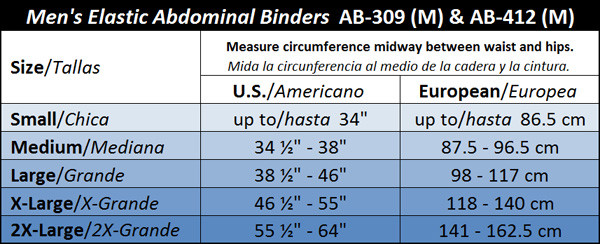 ITA-MED Men’s Abdominal Support Binder – Breathable Elastic – Made in USA
