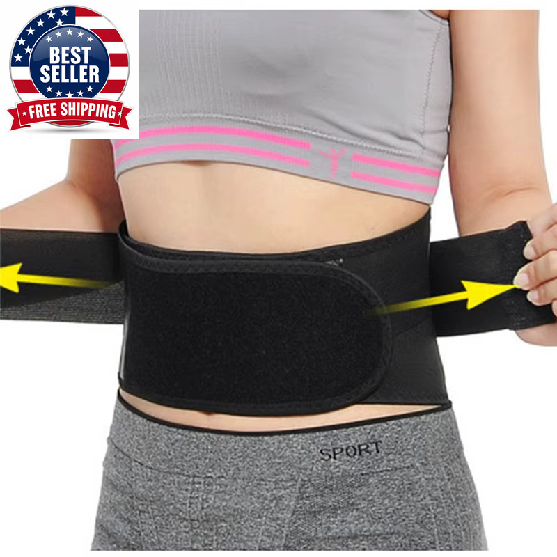 1Pc Lower Back Support Brace with Self Heating, Adjustable Waist Belt for Lumbar