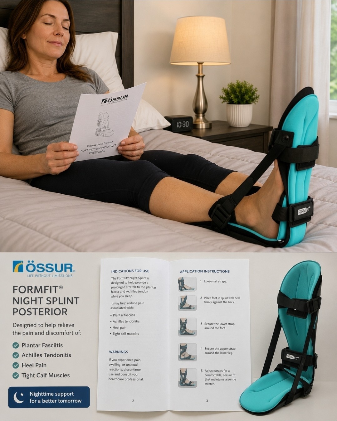 NEW Ossur Formfit Night Splint Posterior LG Large 50027 Plantar Fasciitis Brace