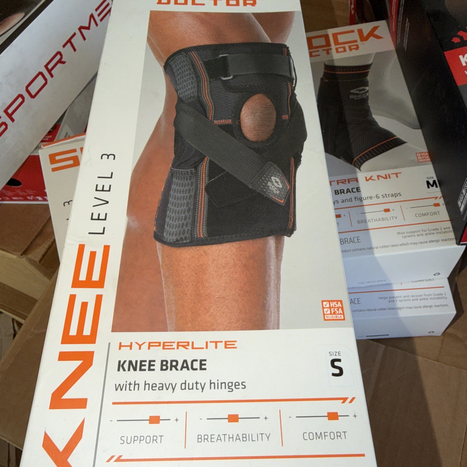 Shock Doctor Level 3, Knee Brace with heavy duty Hinges, size small 13”-14