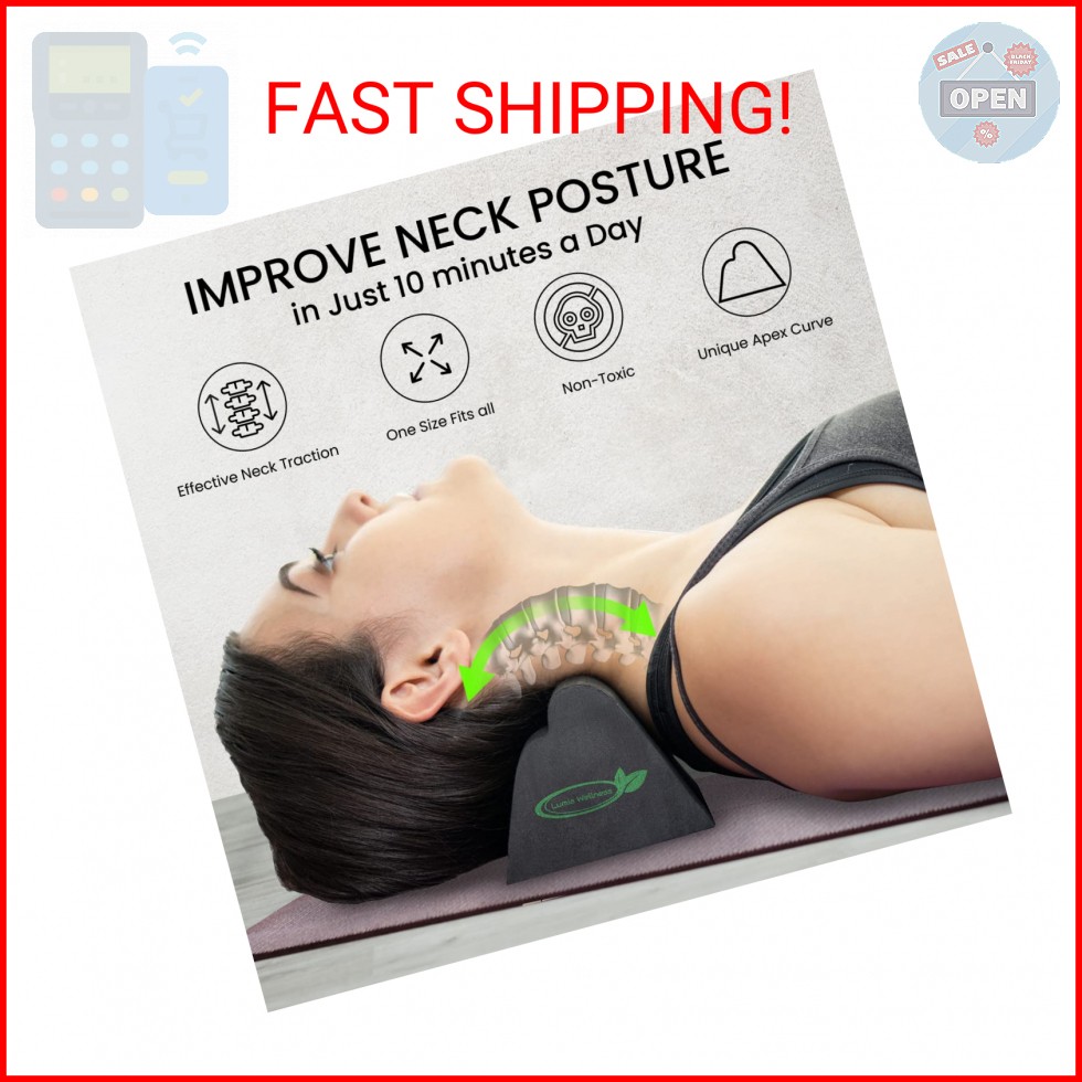 Lumia Wellness Cervical Orthotic Traction Block, Firm, Spinal & Neck Alignment,