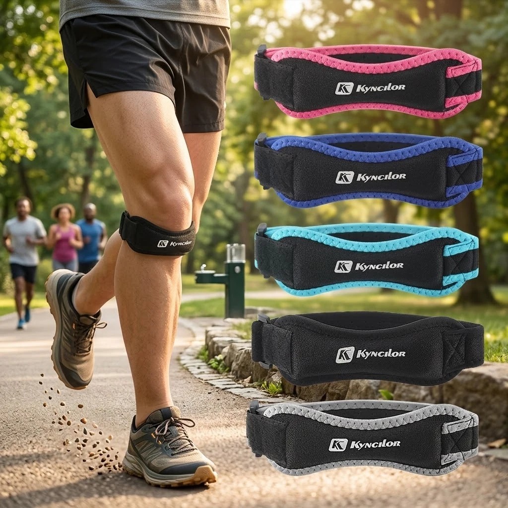 Adjustable Patella Knee Strap Support Band Silicone Gel Sports Running Gym