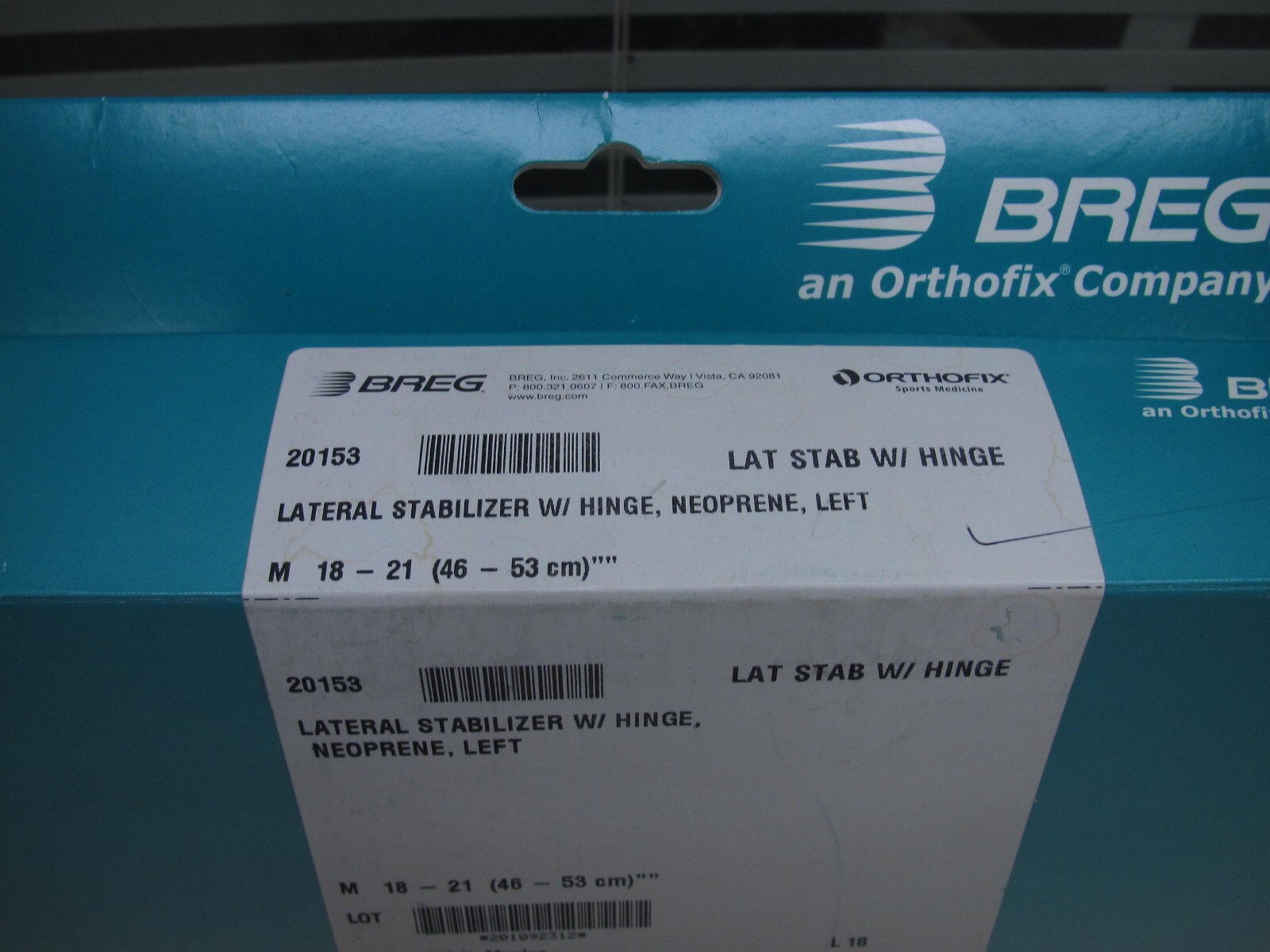 Breg Lateral Stabilizer W/ Hinge Soft Knee Brace Neoprene Left Medium 20153