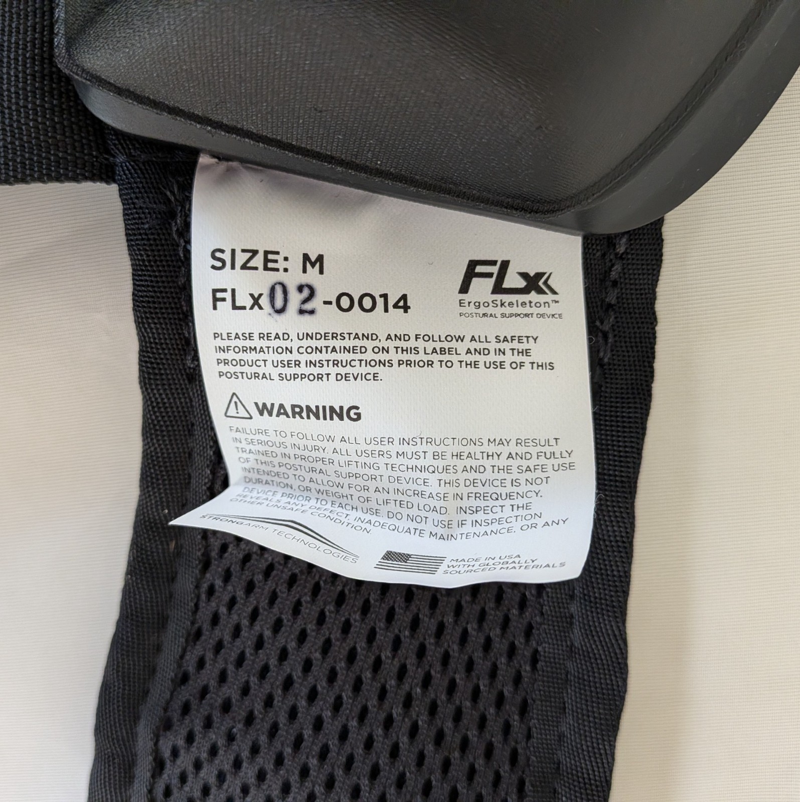 Strongarm Ergoskeleton Postural Support Device, FLX-M – Medium