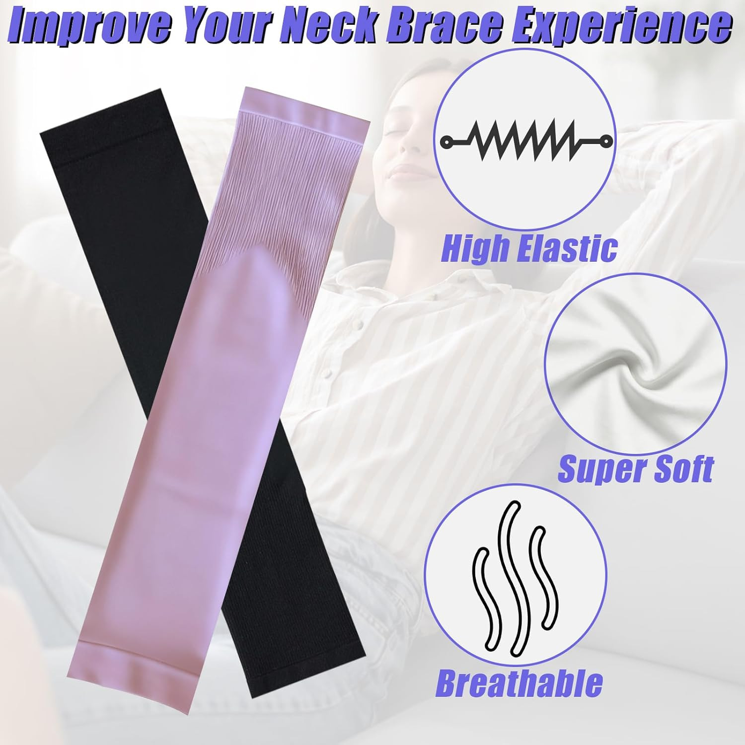 4 Pack Neck Brace Cover Soft Cervical Collar Covers for Men and Women Ultra-Comf